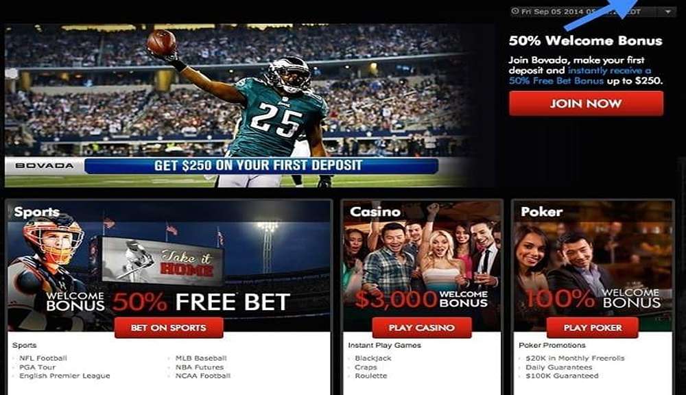 بونوس های سایت Bovada